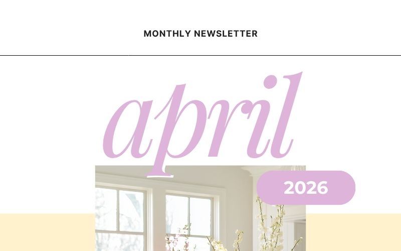 April 2026 Northwest Iowa real estate newsletter by Aspen Coffee, REALTOR® with CENTURY 21 ProLink in Le Mars, Iowa, featuring a spring kitchen decorated with Easter eggs and flowers.